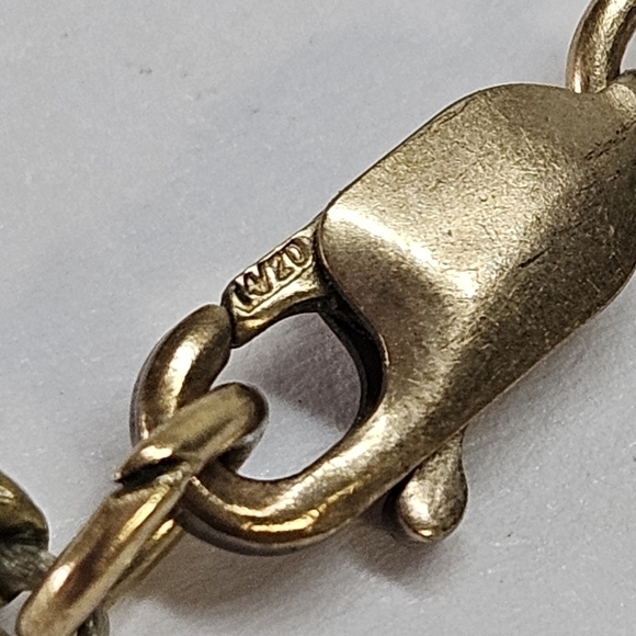 VINTAGE Dainty 14/20 14KT Gold-Filled Glass Floral Lampwork Bead Necklace - Picture 7 of 7